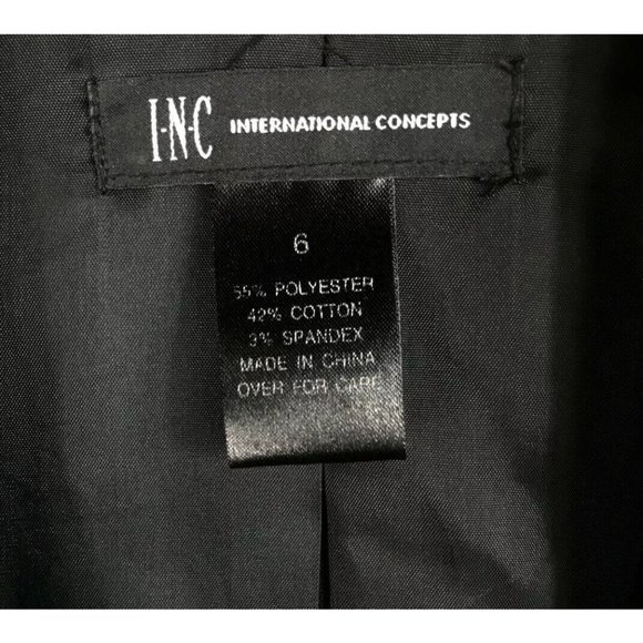 INC International Concepts 6 Black Short Sleeve Double Breasted Shirt Dress - Picture 7 of 7